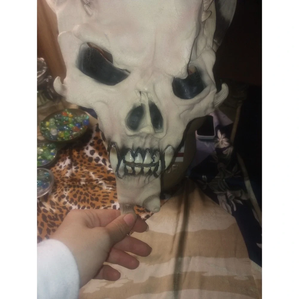 Vintage‎ Devil Skeleton Skull Mask Latex Made Iin Mexico Halloween